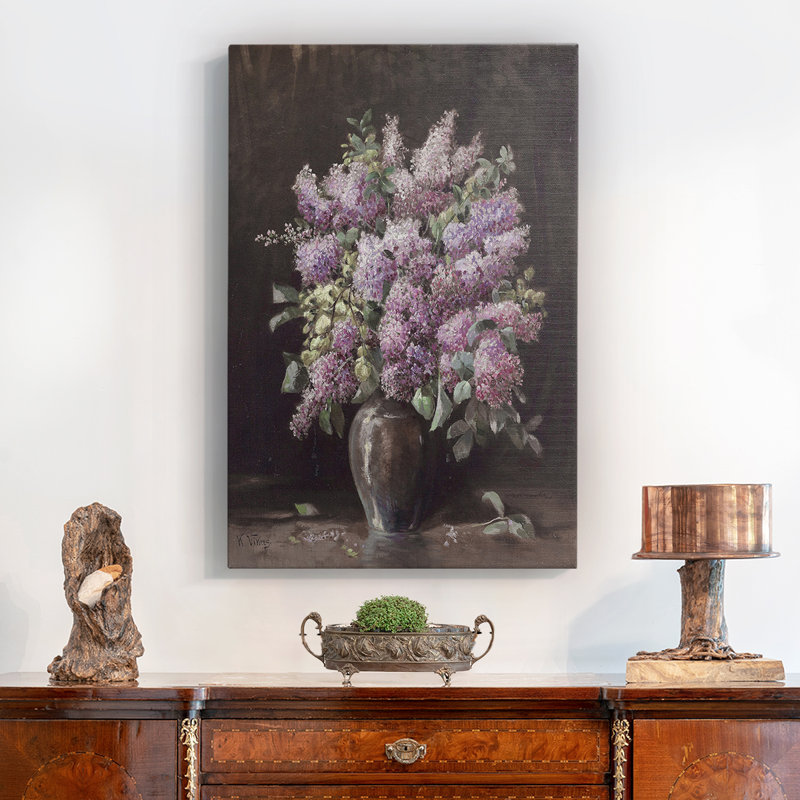 «Vintage Floral Print» CCLXIX - Impression sur toile tendue, H 19 po x l 13 po