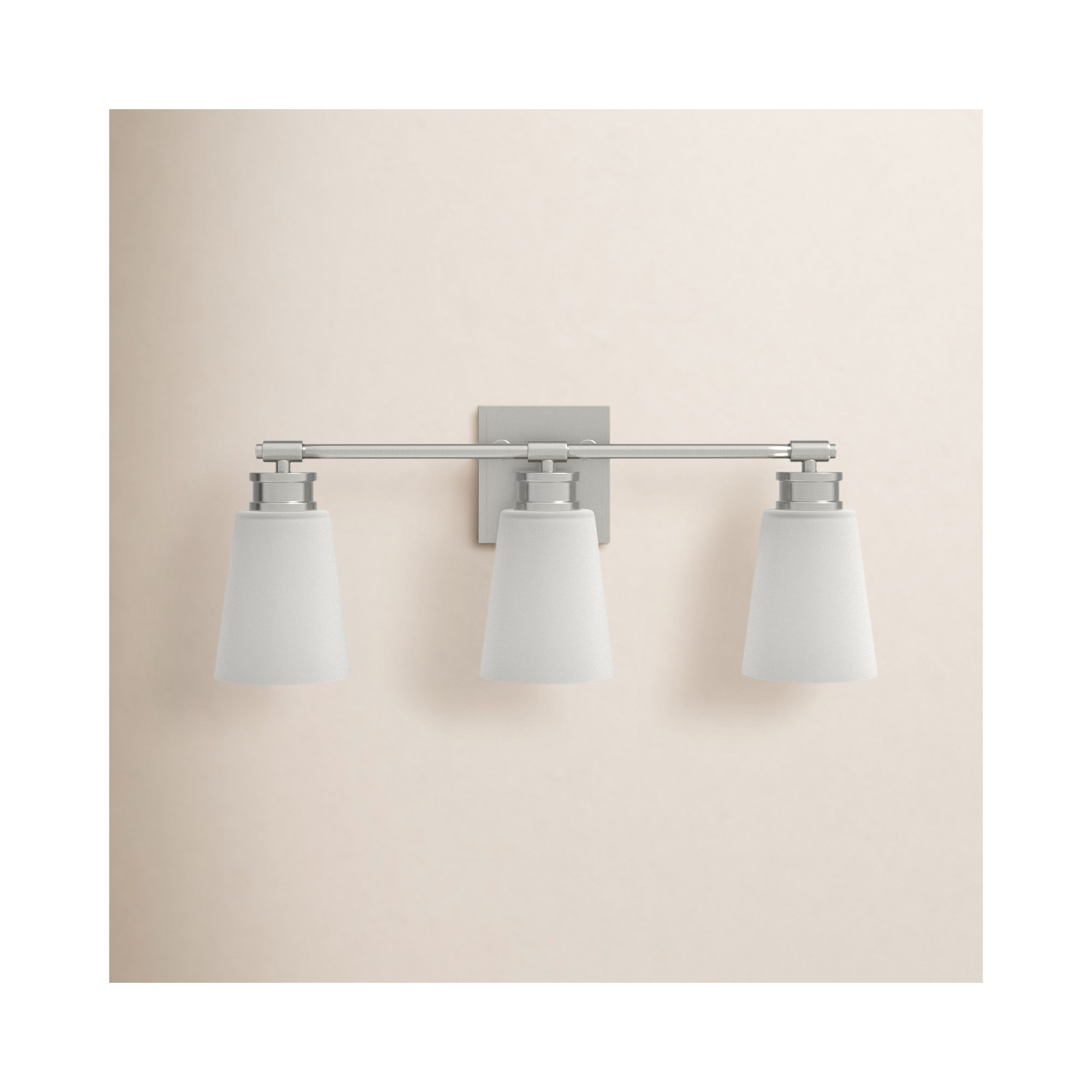 Libre 3 Light Frosted Dimmable Vanity Light, Brushed Nickel