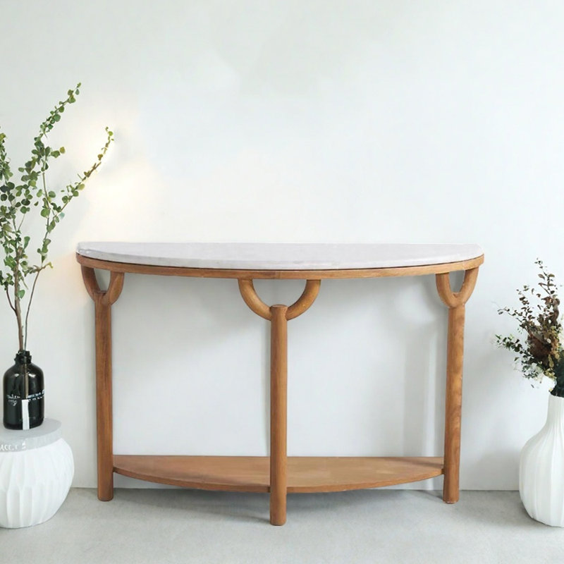 Mid-Century Modern Solid Wood Entry Console, 31.5" H x 55.1" W x 13.8" D