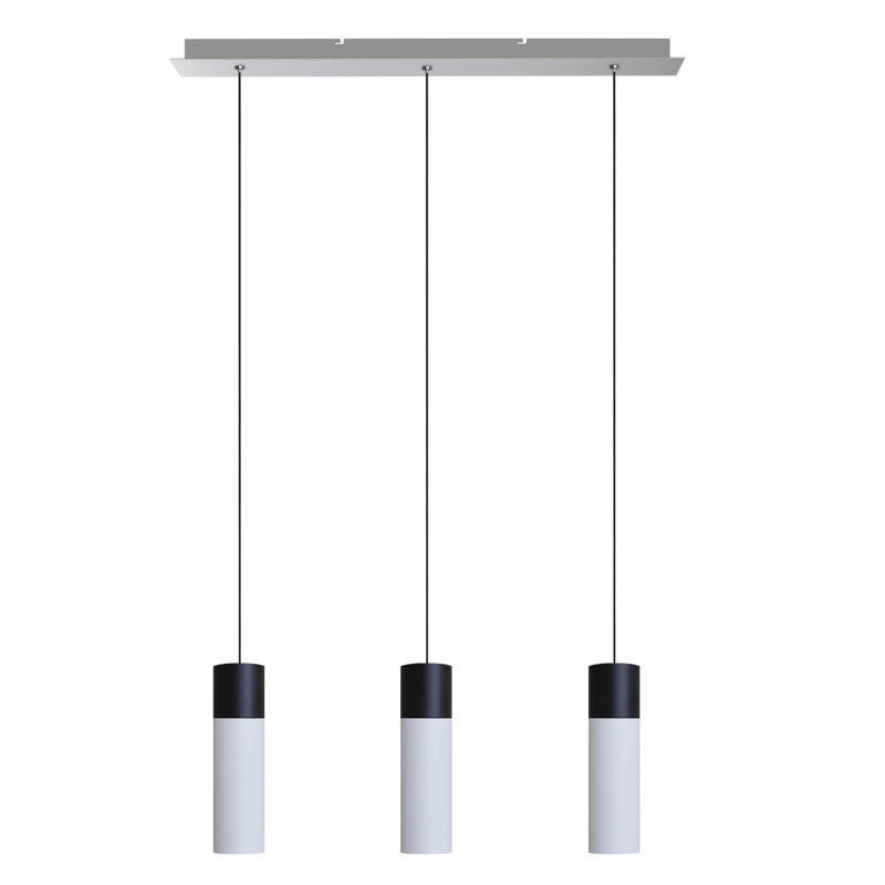 Luminaire suspendu linéaire à 3 lumières pour îlot de cuisine Costigan, Blanc