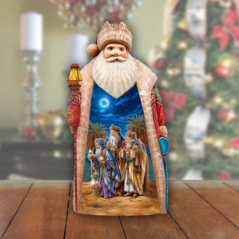 Christmas Figurine in Red/Brown/Blue/White