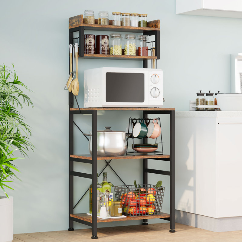 Étagère de boulanger standard en bois Milstone 23,6 po avec micro-ondes
