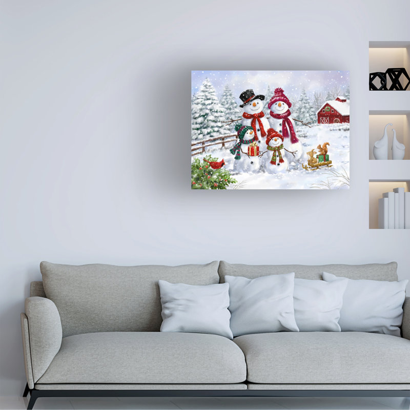 Art de famille Jean Jean Snowman, H 14 po x l 19 po