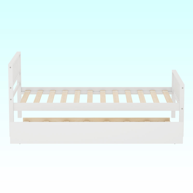 Lit plateforme simple en bois massif, Blanc