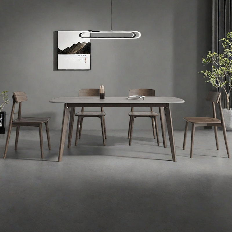 Modern minimalist dining table, 29.53 x 62.99"L x 35.43"W