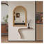 Miroir mural arqué avec cadre en bois avec finition chêne naturel - H 35,43 po x l 23,62 po