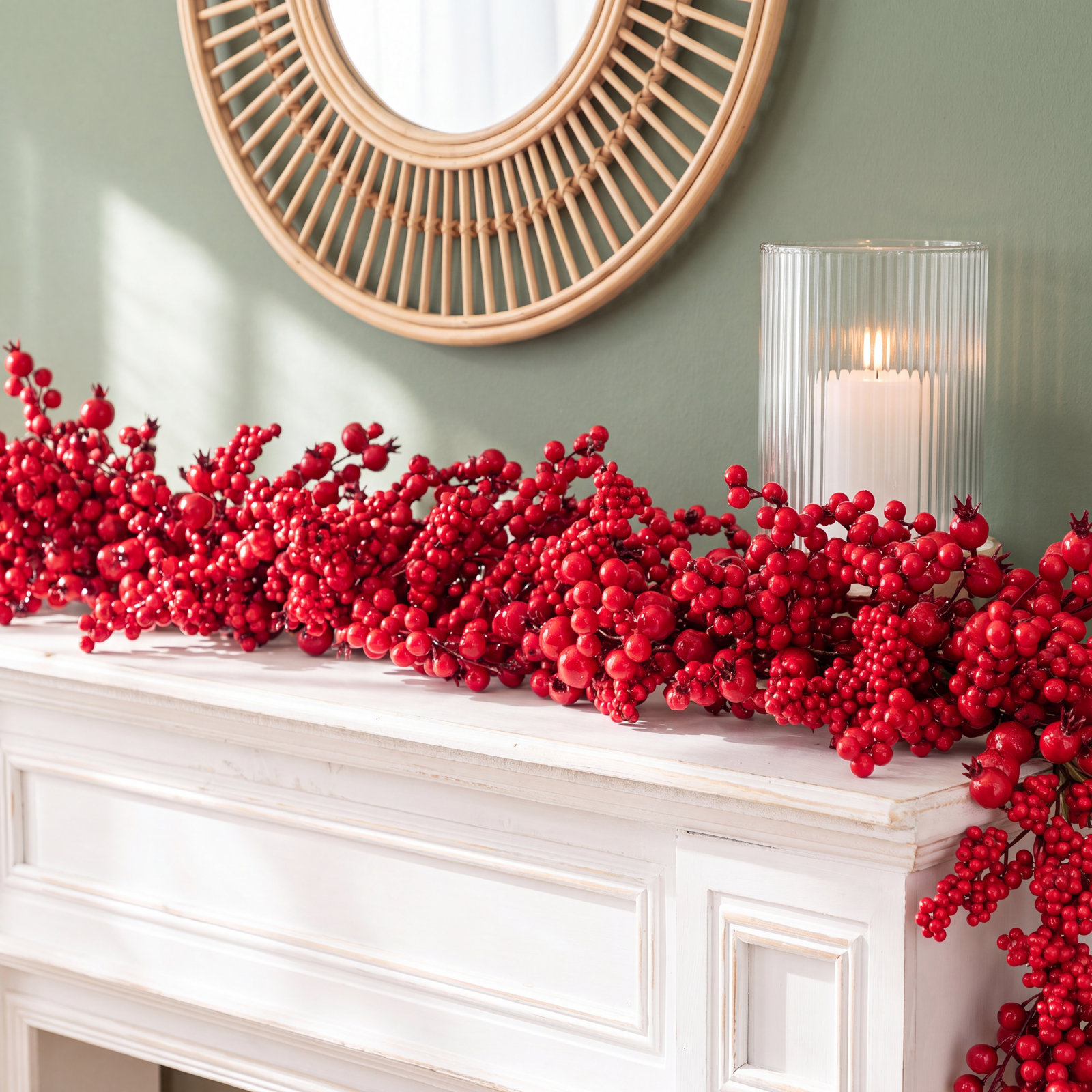 72" Christmas Full Berry Garland