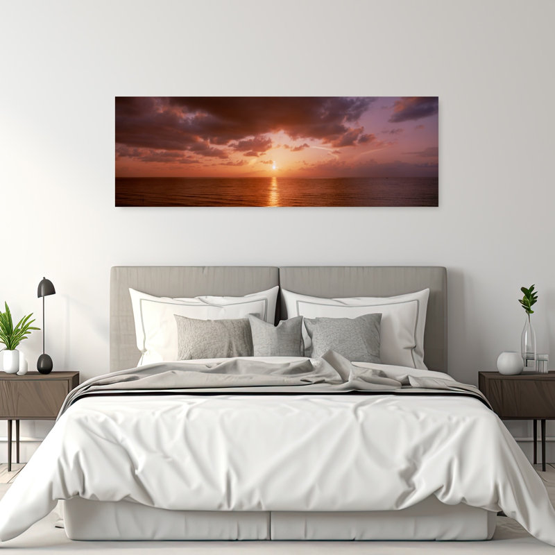 «Sunrise Miami Fl Peaceful Tranquil Abstract Ocean Seascape», art mural, H 20 po x l 60 po