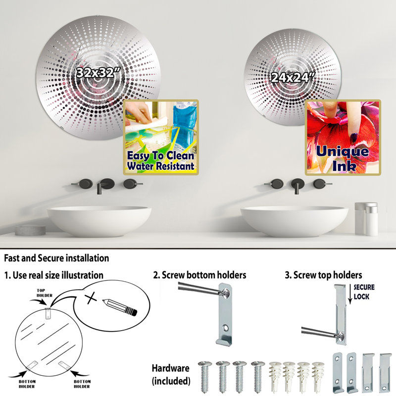 Miroir mural Crolling - Sun Circles, 31,4 po x 31,4 po