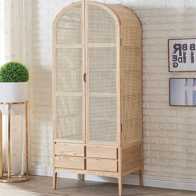 Armoire simple moderne en rotin tressé