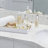 Decorative Tray, Gold Dragonfly, Cutout Handles, White Acrylic 16 Inch