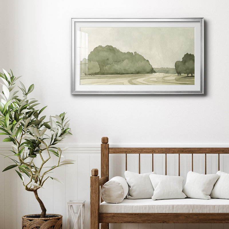 On Course I - reproduction encadrée de qualité supérieure - prête à être accrochée, H 22,5 po x l 42,5 po x P 1 po, Argent