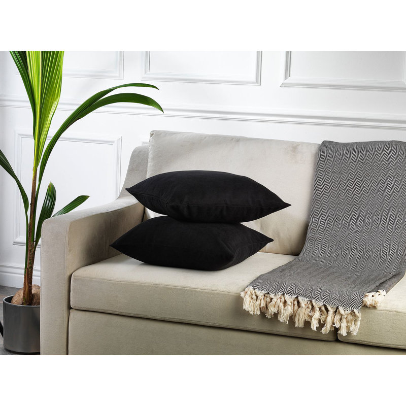 Indoor / Outdoor Square Scatter Cushion Cover - 1PC, 30 x 50cm, Black