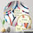 Blue And Pink Futuristic Striped Pattern - Centre Wave Decorative Mirror-101224079