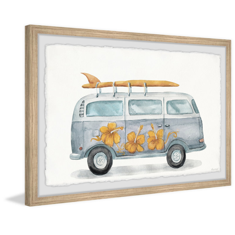 Keziah Surfing Van, reproduction encadrée, H 8 po x l 12 po x P 1,5 po