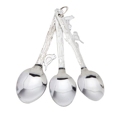 Cuillère à cuillère en métal avec oiseau