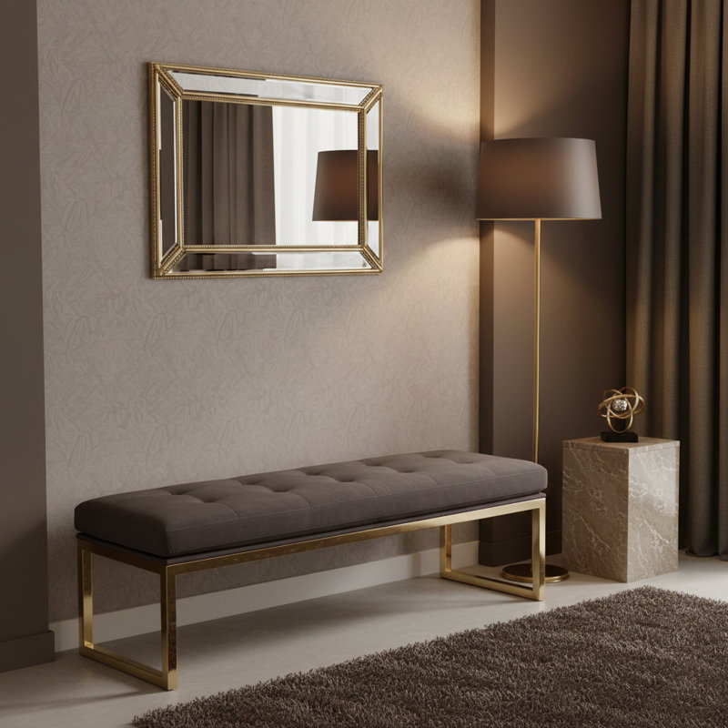 Banc d'appoint en velours Dahlia - Chocolat