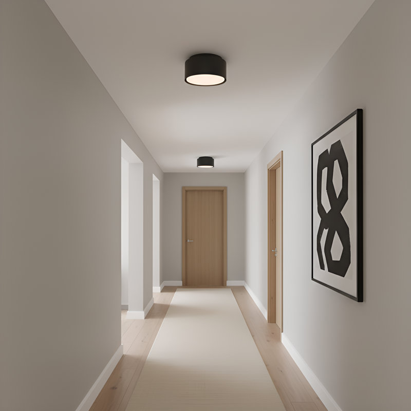 Dartmore Medium Flush Mount, Midnight Black, 5.625" H x 10" W x 10" D, Midnight Black