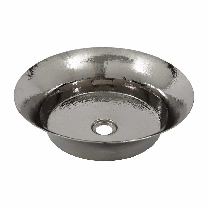 Maestro Metal Circular Vessel Bathroom Sink, Polished Nickel