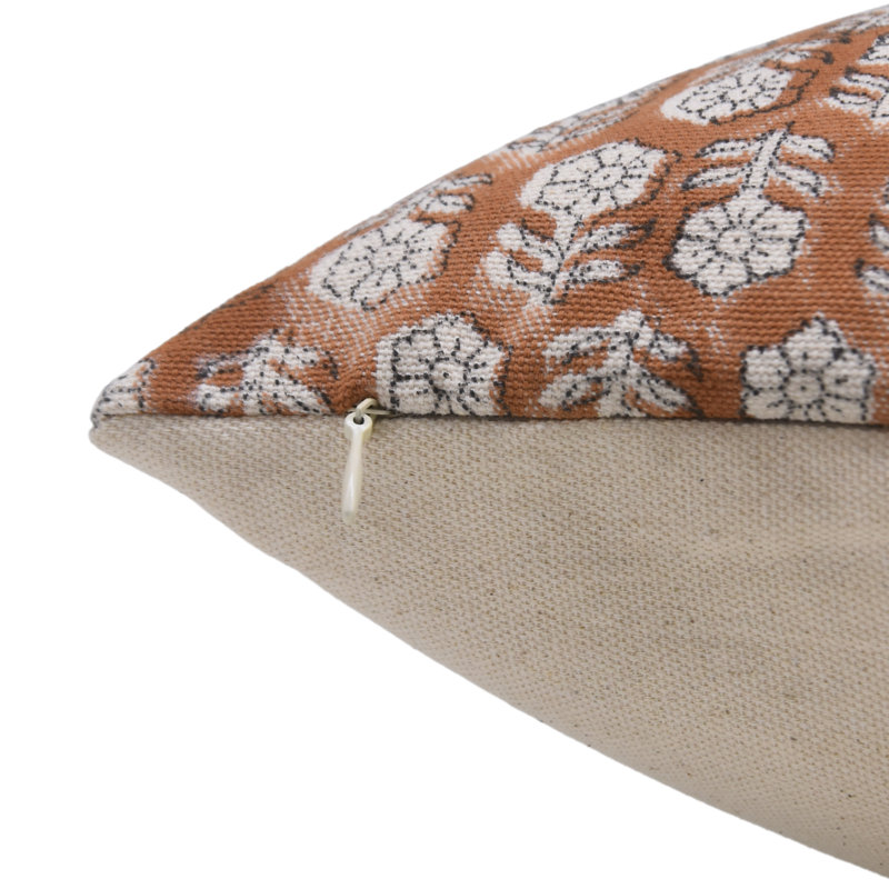 Housse de coussin à motif de blocs de coton fabriqué à la main Fab Divine - Tulsi Buti, H 36 po x l 14 po