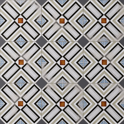 Décalcomanie octogonale vaudoise vaudoise avec tacos 7-7 / 8 po X 7-7 / 8 po Carreau de porcelaine pour plancher et mur