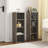 8-Tier Media Tower Rack, CD DVD Slim Storage Cabinet with Adjustable Shelves, Tall Narrow Bookcase Display Bookshelf for Home Office,Multi-functional double-decker bookcase-1788135813