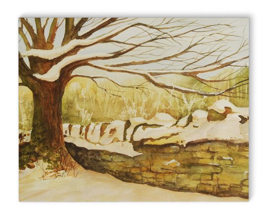 " Stone Wall " Painting Print on Canvas