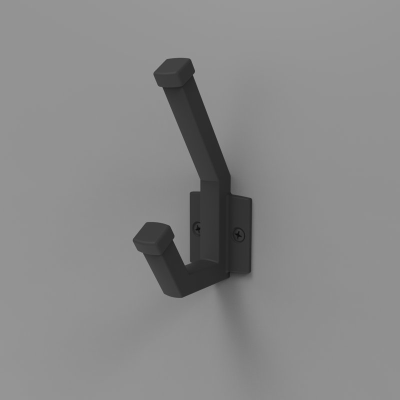 Coventry Collection Hook 1 Inch Center to Center, Matte Black
