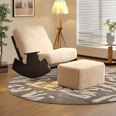 Chaise berçante européenne en bois massif