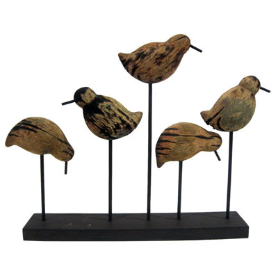 Handcrafted Decorative Sandpipers on Stand