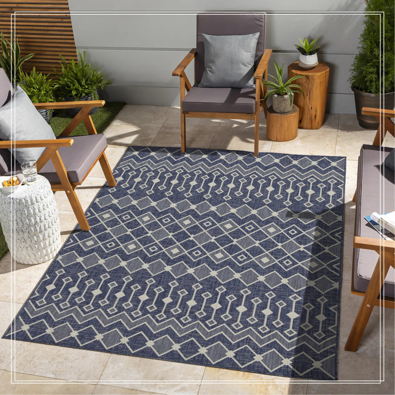 Tapis bleu intérieur / extérieur, Rectangle 7 pi 10 po x 10 pi 3 po