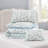 Blue Full Bedding Sets, Microfiber Ruched Floral Comforter for Bedroom