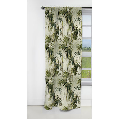 Bambou Elegance Tropical Motif IV - Rideau floral - Rideau floral occultant en velours - 1 panneau