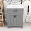 Meuble-lavabo de salle de bain avec lavabo en céramique, tiroir rabattable et tablette réglable