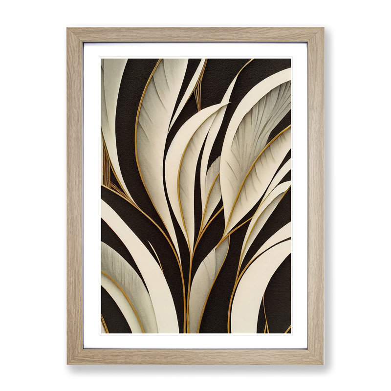 Antique Feathers - Framed Print, 64cm H x 46cm W x 2cm D, Oak Framed