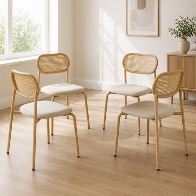 Chaise d'appoint empilable en lin Bedi