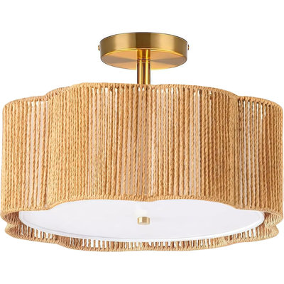 Rattan Flush Mount Ceiling Light Fixtures,3-Light Boho Light Fixtures Ceiling Mount for Bedroom,Small Rattan Chandelier,Gold Mini Chandelier Lighting for Dining Room Hallway Kitchen