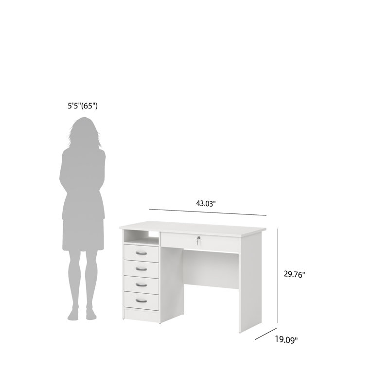 Channay Computer Desk, White