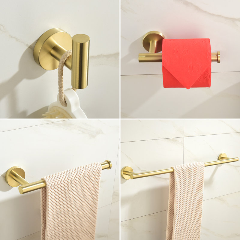 5 - Piece Bathroom Hardware Set, Gold