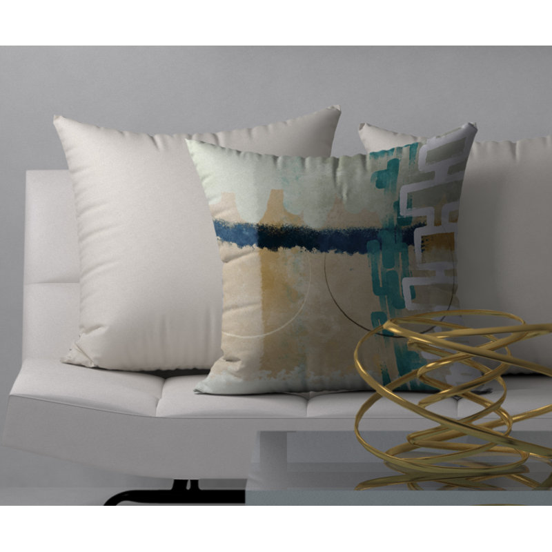 Abstract Reversible Throw Pillow, 24"x24"