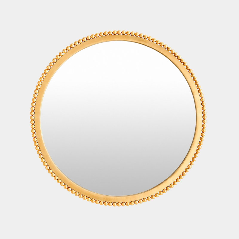 Ball Bearing Circle Iron Mirror, 40" x 40"