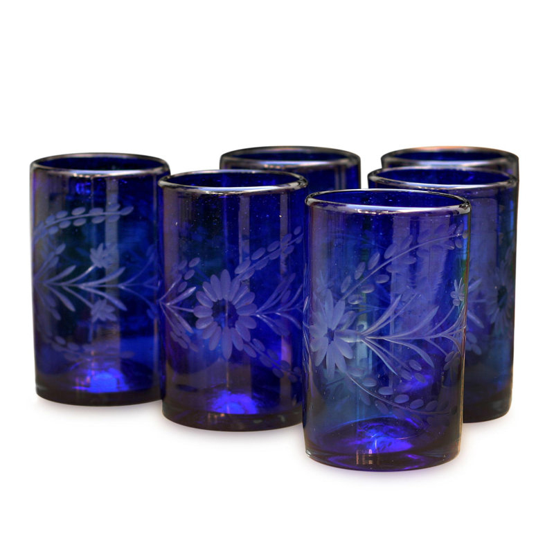 Faiza 14oz. Handmade Stemless Wine Glass Set