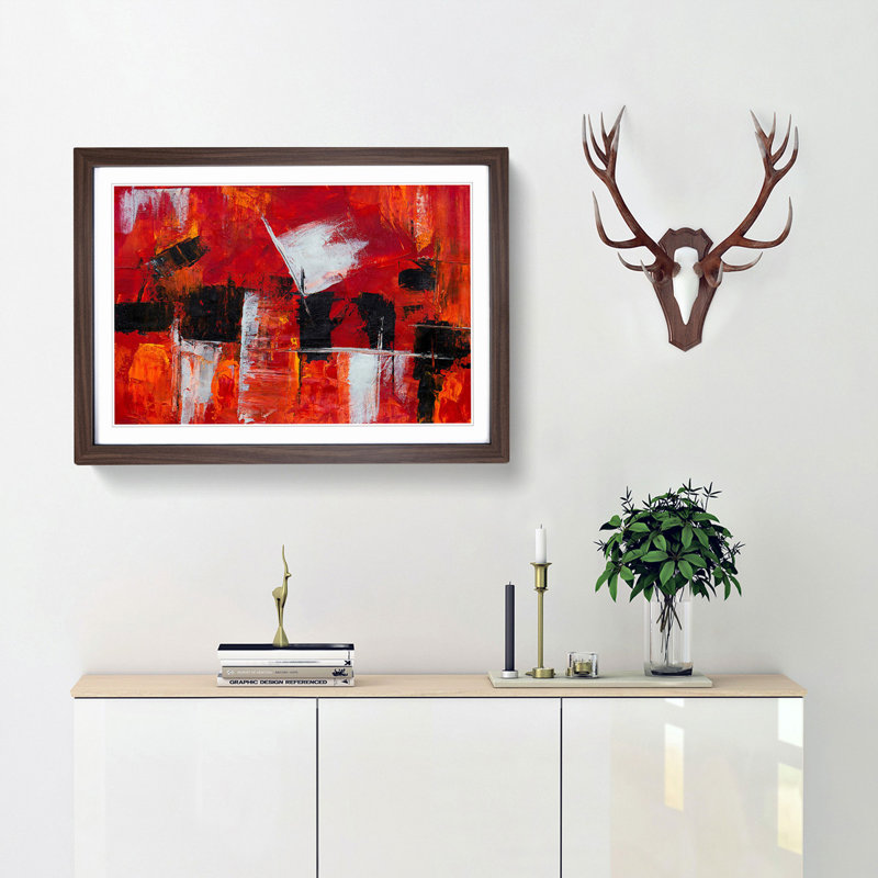 Abstract Art Painting Vol.263 by S.Johnson - Picture Frame Painting Print, Walnut Framed, 48cm H x 65cm W x 2cm D