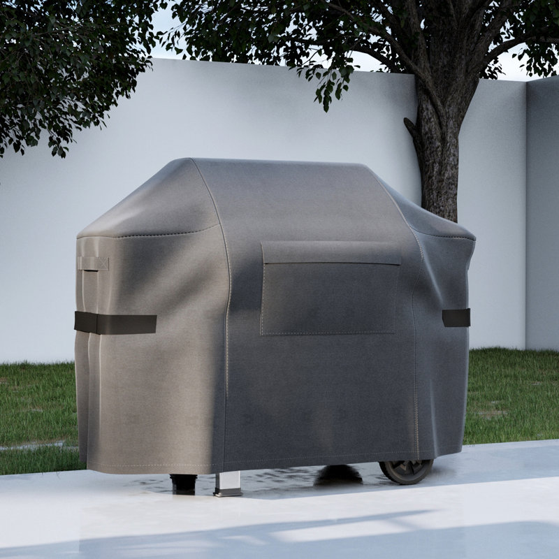 Weatherproof Heavy Duty BBQ Grill Cover, 64" W x 44" D x 24" H, Gray