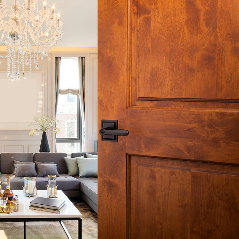 Square Keyed (Entry) Door Lever, Venetian Bronze