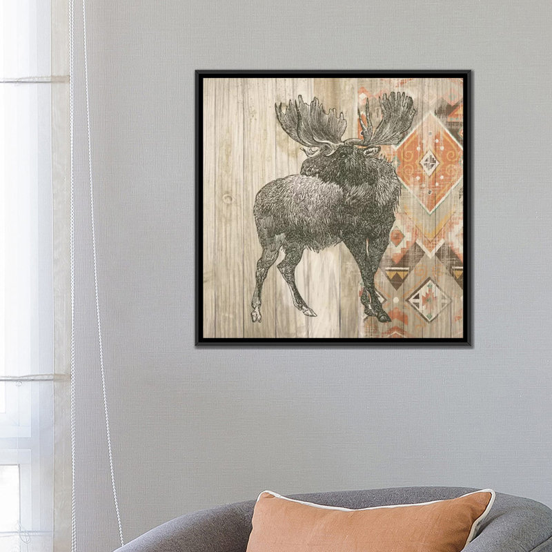Impression sur toile tendue, Natural Natural Lodge Southwest, H 18 po x l 18 po x P 1,5 po, Toile avec cadre noir