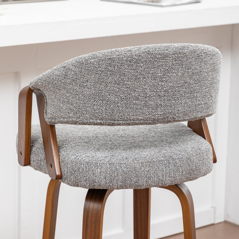 Providence Upholstered Swivel Counter Stool, Gray