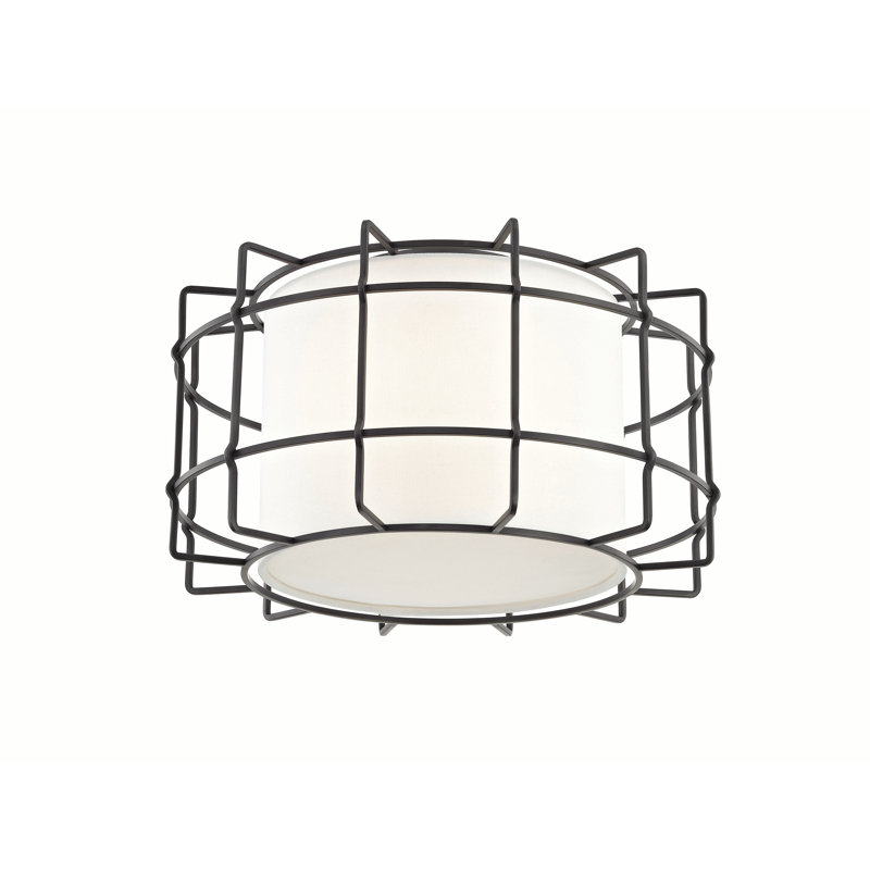 Timmy Fabric LED Flush Mount, Old Bronze