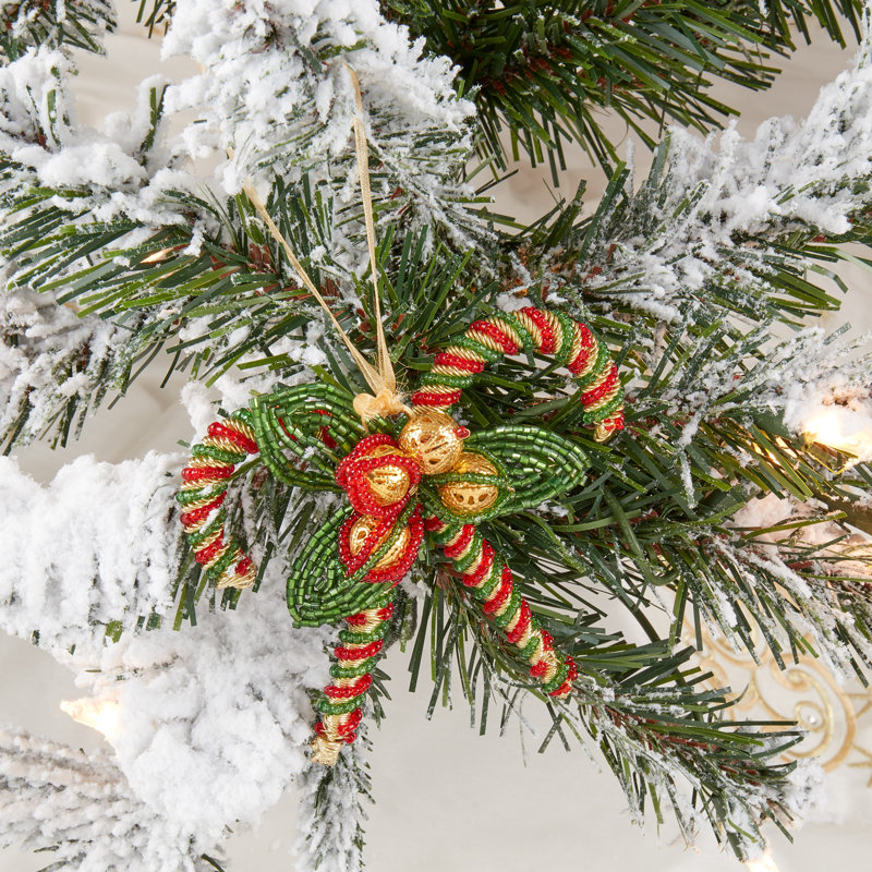 Ornement en forme de joyeuses fêtes Joyeux Nodl Collection Saro, Rouge / Vert