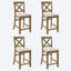 Ensemble de 4 chaises de salle à manger en bois à hauteur de comptoir avec siège rembourré et dossier en X